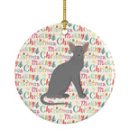 Oriental Shorthair Cat Christmas Ceramic Ornament