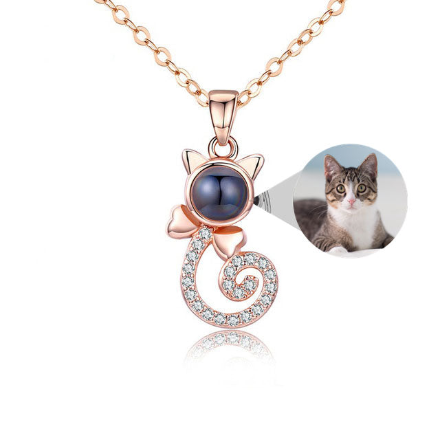 Cat Projection Pendant Necklace