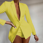 Women's Solid Color Suit Collar Jacket