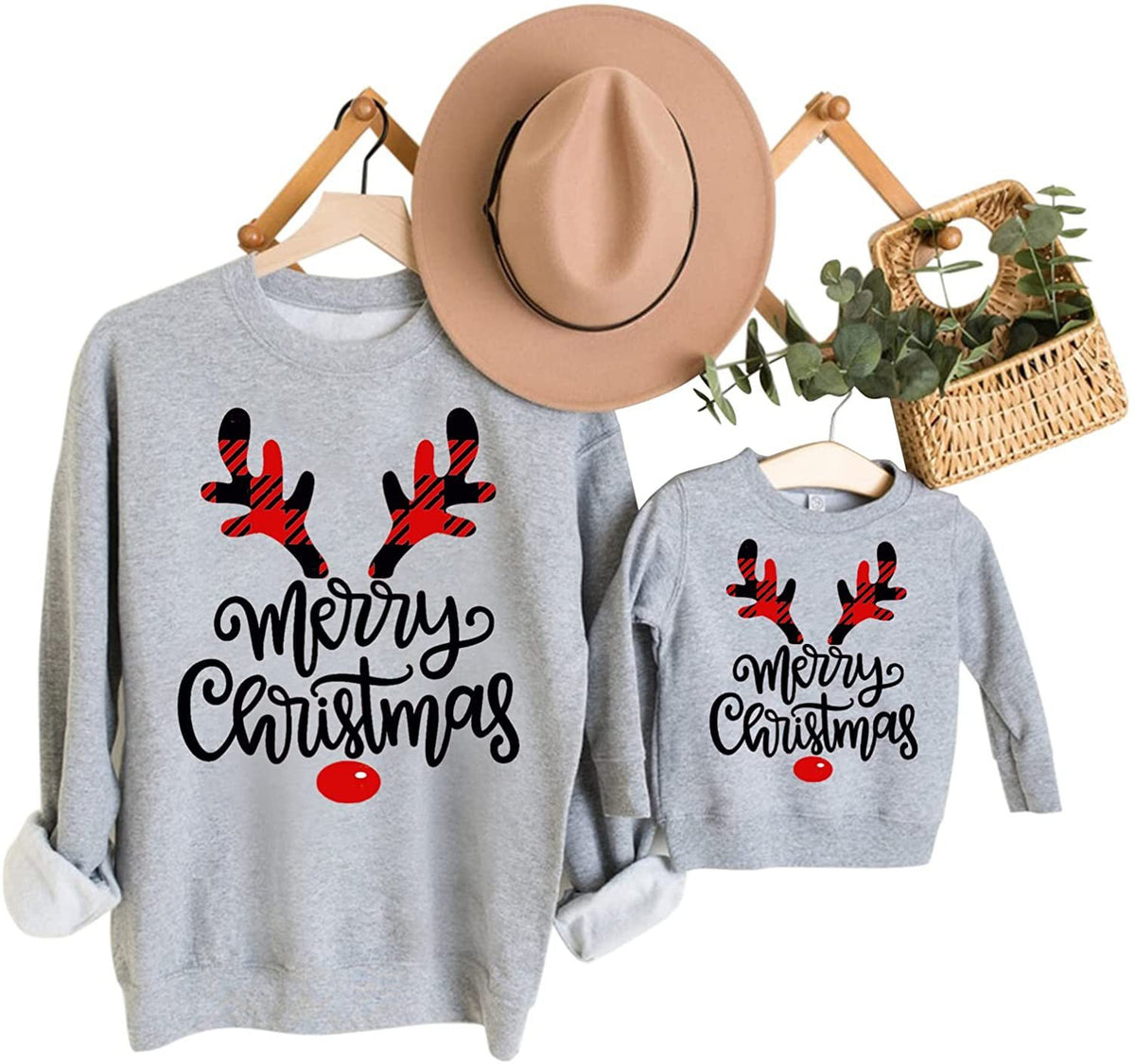 Parent-Child Christmas Print Sweater