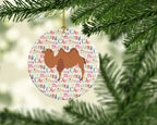 Bactrian Camel Christmas Ceramic Ornament