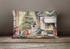 Norwegian Elkhound Cozy Christmas Throw Pillow