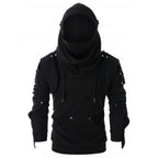 Men's Retro Rivet Long Sleeve Hooded Sweatshirt | Streetwear