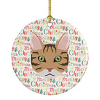 California Spangled Cat Christmas Ceramic Ornament