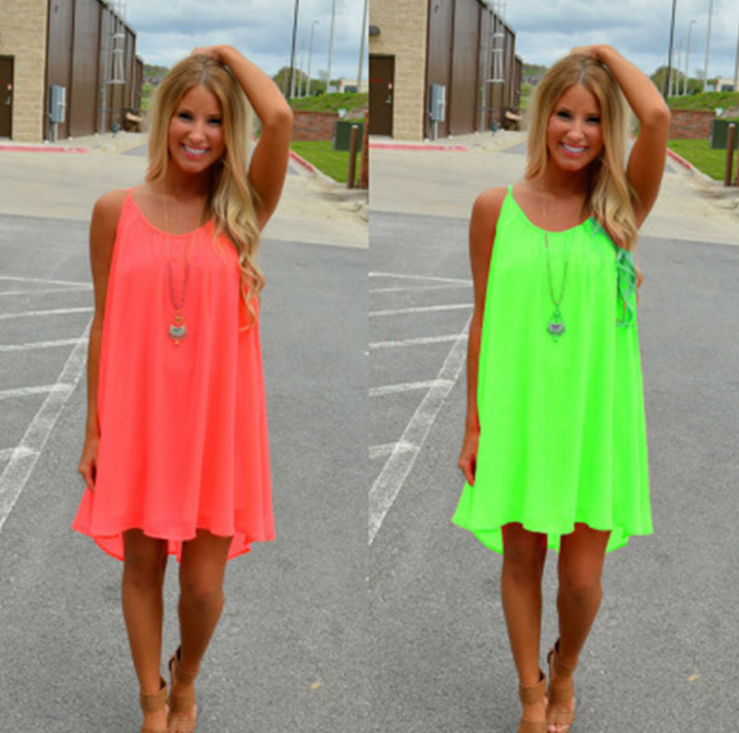 Sleeveless Strap Dress with Grid Pattern for Spring/Summer