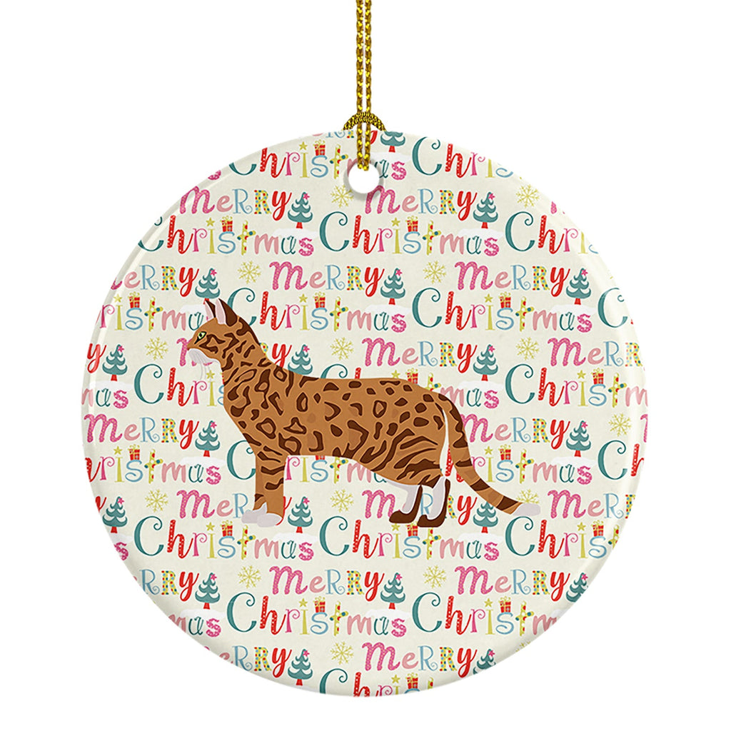 Cheetoh #3 Cat Christmas Ceramic Ornament