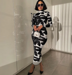 Floral Turtleneck Bodycon Dress