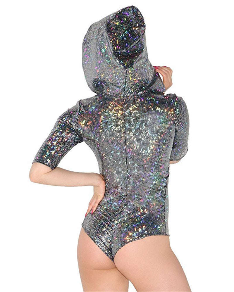 Sequin Printed Sexy Stage Costume Bodysuit