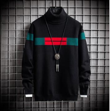 Men's Long Sleeve Turtleneck Pullover with M Letter | Streetwear