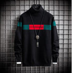 Men's Long Sleeve Turtleneck Pullover with M Letter | Streetwear