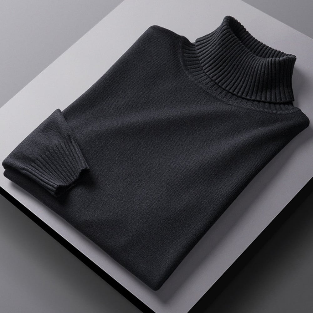 Men's Warm High Collar Sweater with Two Lapels