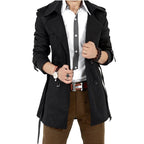 Classic Retro Men's Double-Breasted Windbreaker Jacket