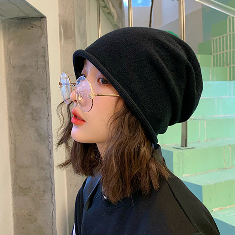 Fashionable Loose Big Head Circumference Beanie Hat | Embroidered Cap