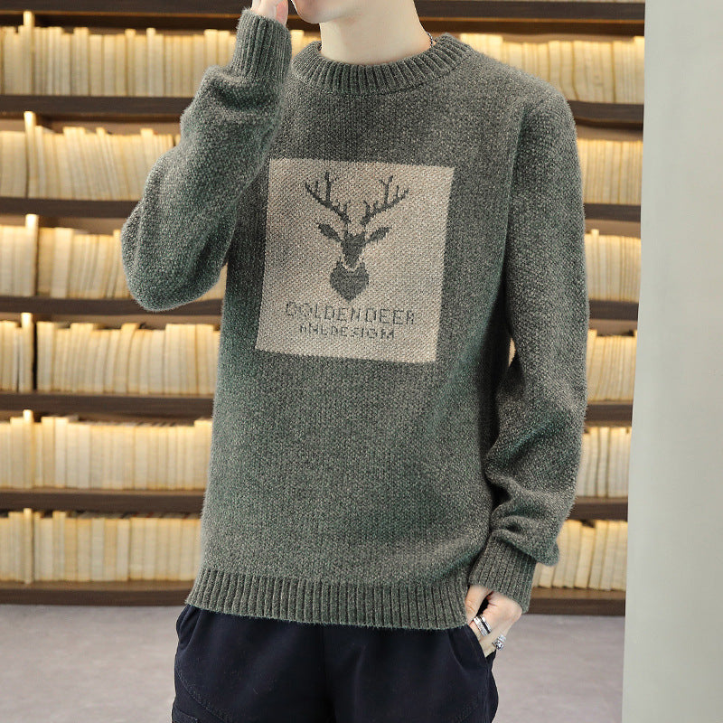 Men's Thickened Sweater for Autumn and Winter Youth