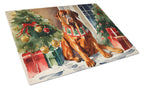 Dogue de Bordeaux Cozy Christmas Glass Cutting Board