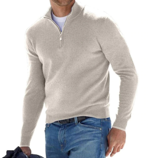 Basics™ Men's Cashmere Zip Sweater (Single Item)