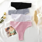 High Waisted Women's Seamless Thongs in 9 Colors