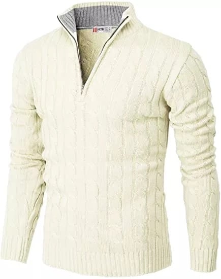 Casual Slim Long Sleeve Knitted Zip Sweater