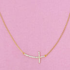 Shiny Side Cross Necklace | Christian Jewelry