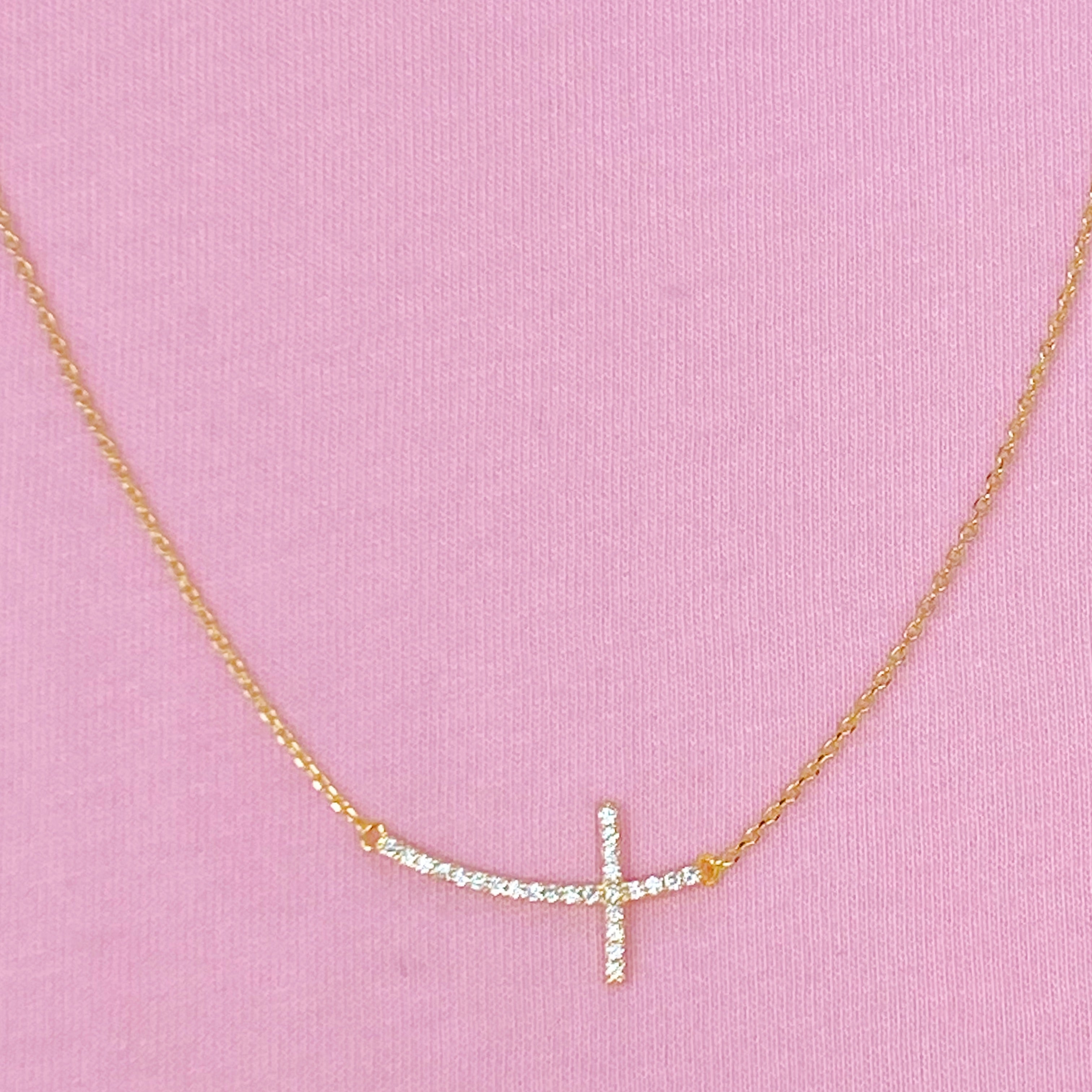 Shiny Side Cross Necklace | Christian Jewelry