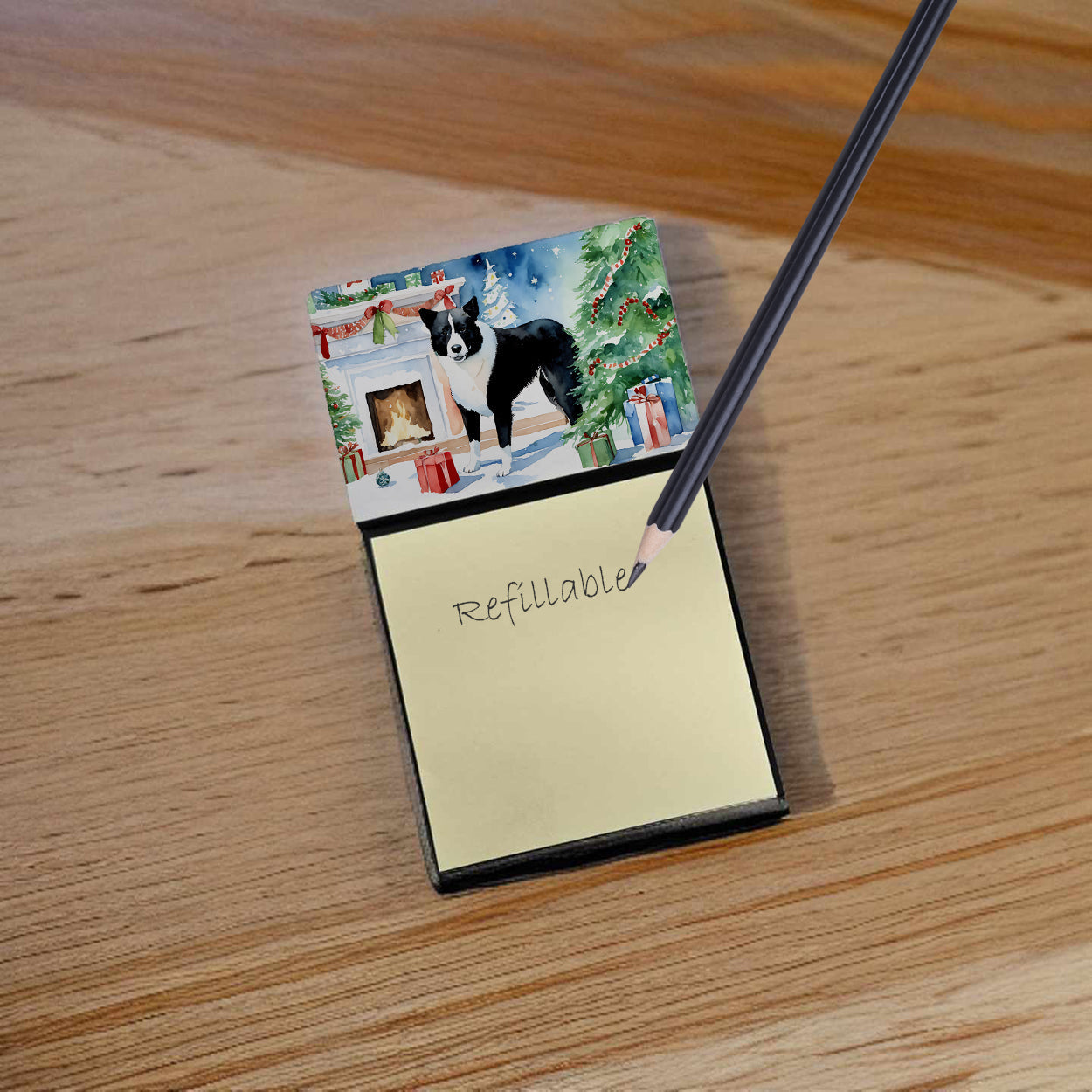 Karelian Bear Dog Cozy Christmas Sticky Note Holder
