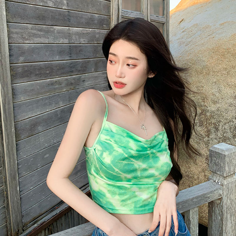 Y2K Tie-Dye Open-Back Cami Top