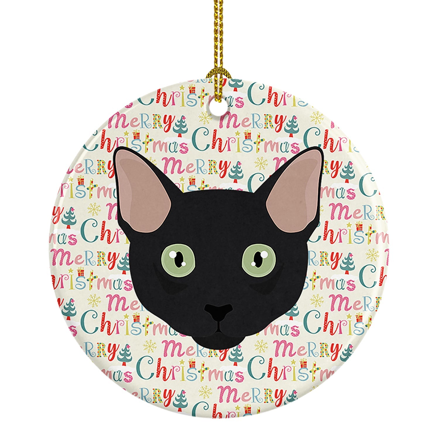 Mandalay Cat Christmas Ceramic Ornament
