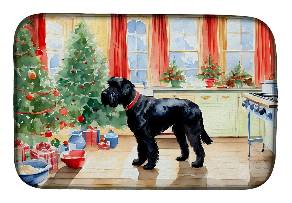 Giant Schnauzer Christmas Cookies Dish Drying Mat
