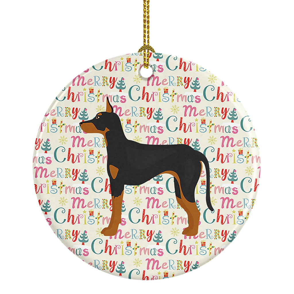 Manchester Terrier Merry Christmas Ceramic Ornament