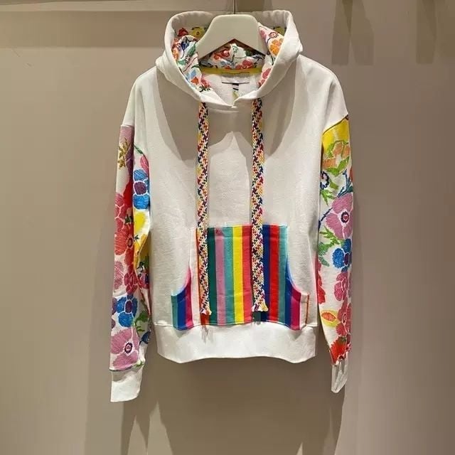 Fashionable Women's Printed Waffle Sweatshirt | Streetwear