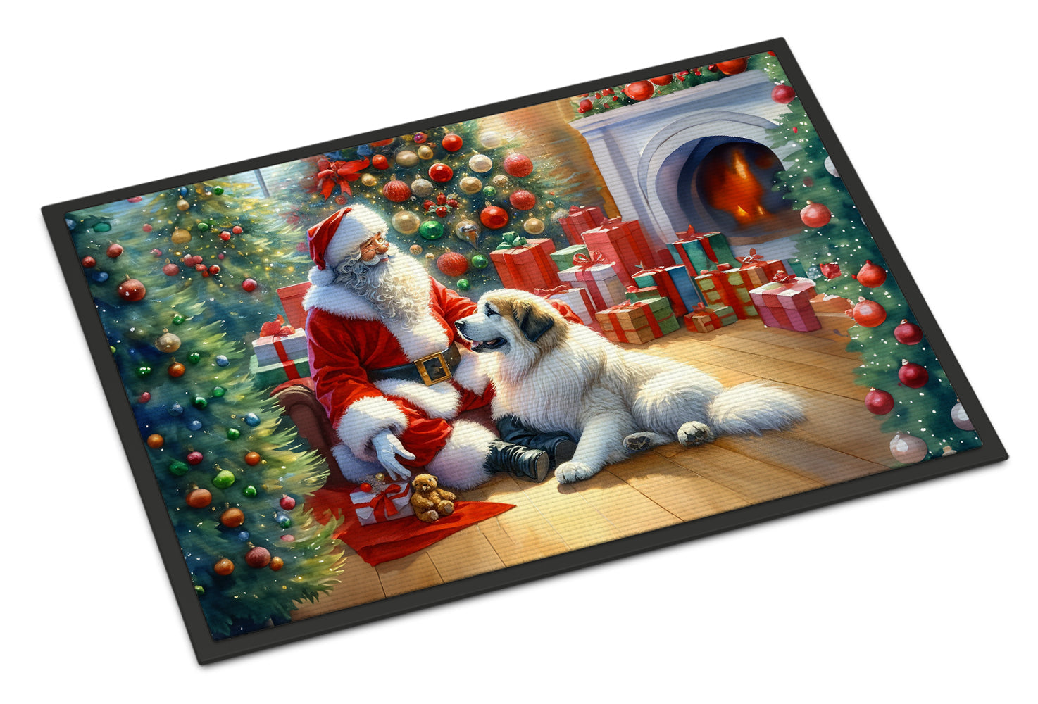 Great Pyrenees and Santa Claus Doormat