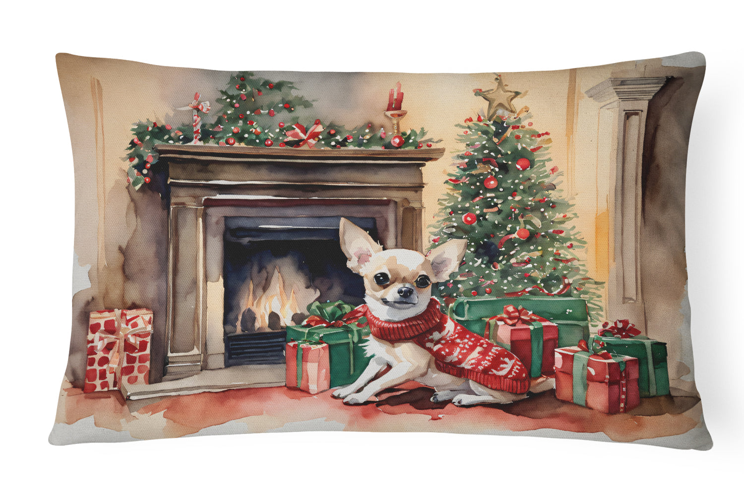 Chihuahua Christmas Throw Pillow