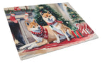 Shiba Inu Cozy Christmas Glass Cutting Board