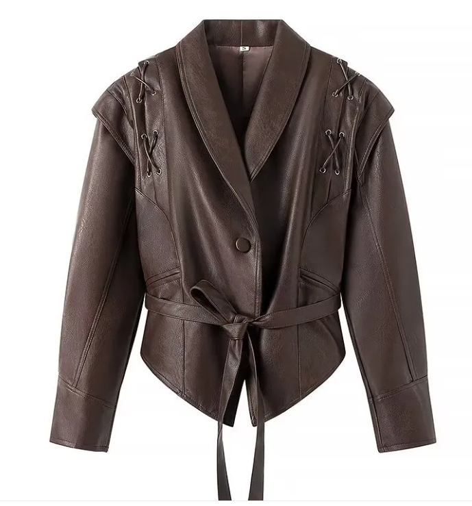 Loose-Fit Polyester Long Sleeve Coat