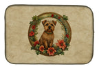 Norfolk Terrier Christmas Flowers Dish Drying Mat
