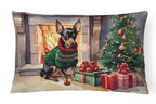 Miniature Pinscher Cozy Christmas Throw Pillow