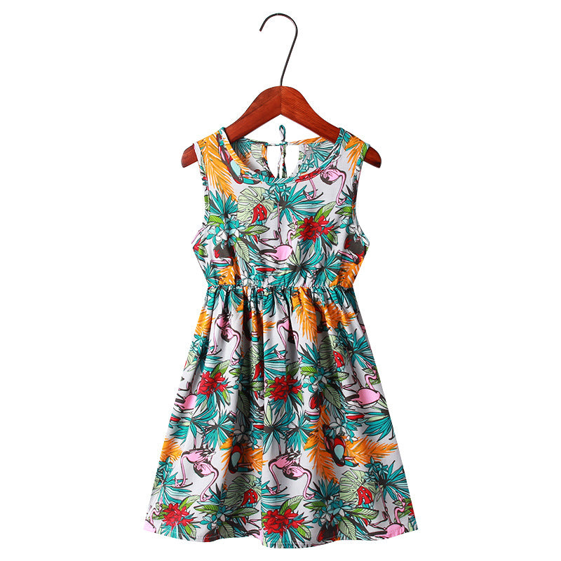 2020 Cute Floral Leaf Princess Dress for Girls