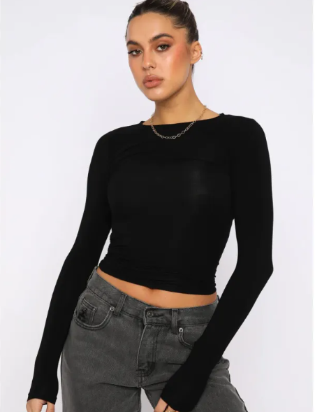 Casual Knit Long Sleeve T-shirt | Streetwear