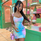 Summer Women's Fashion Off-Shoulder Printed Dress