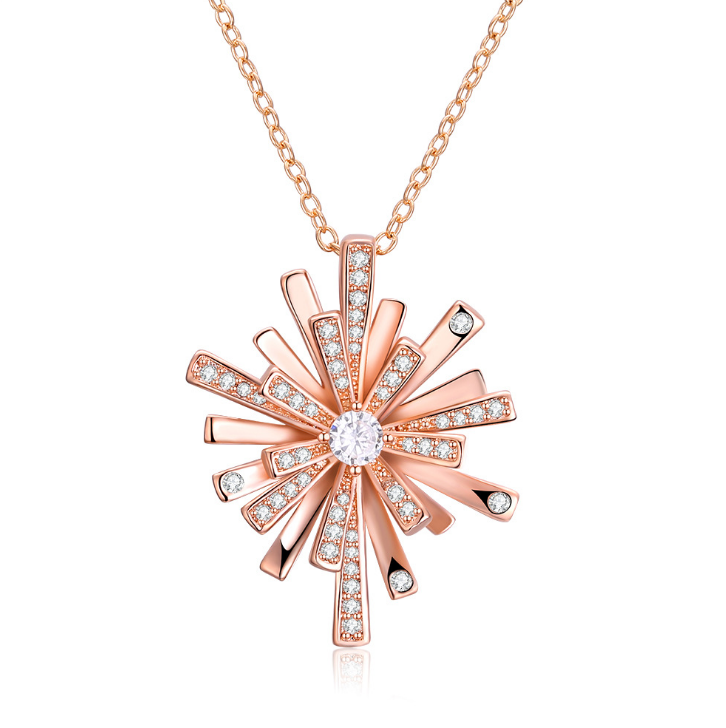 Christmas Snowflake Necklace with Accents