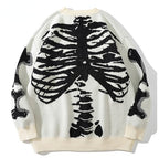 Skull Round Neck Long Sleeve Unisex Fashion Sweater