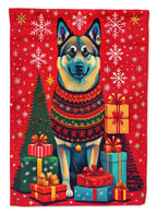 Norwegian Elkhound Holiday Christmas Garden Flag