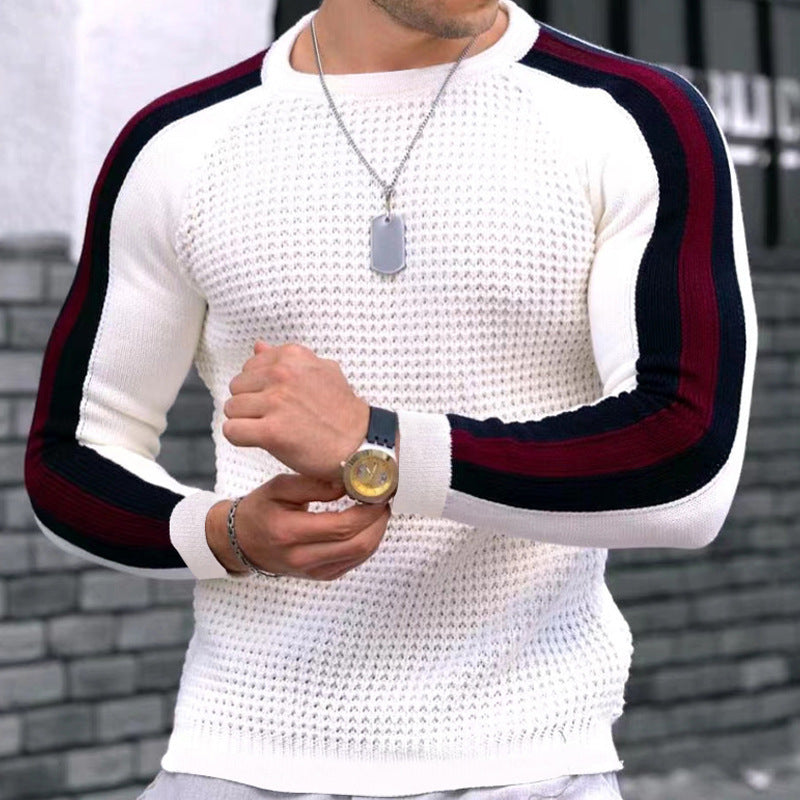 Men's Slim Fit Contrast Sports Casual Sweater