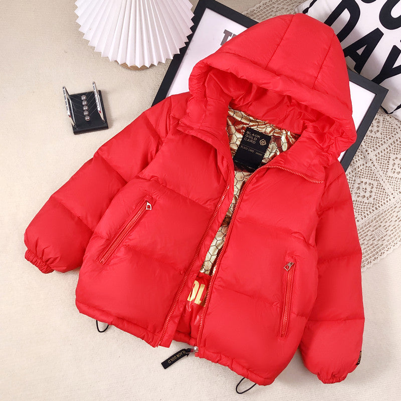 Thickened Black Gold Down Jacket for Kids