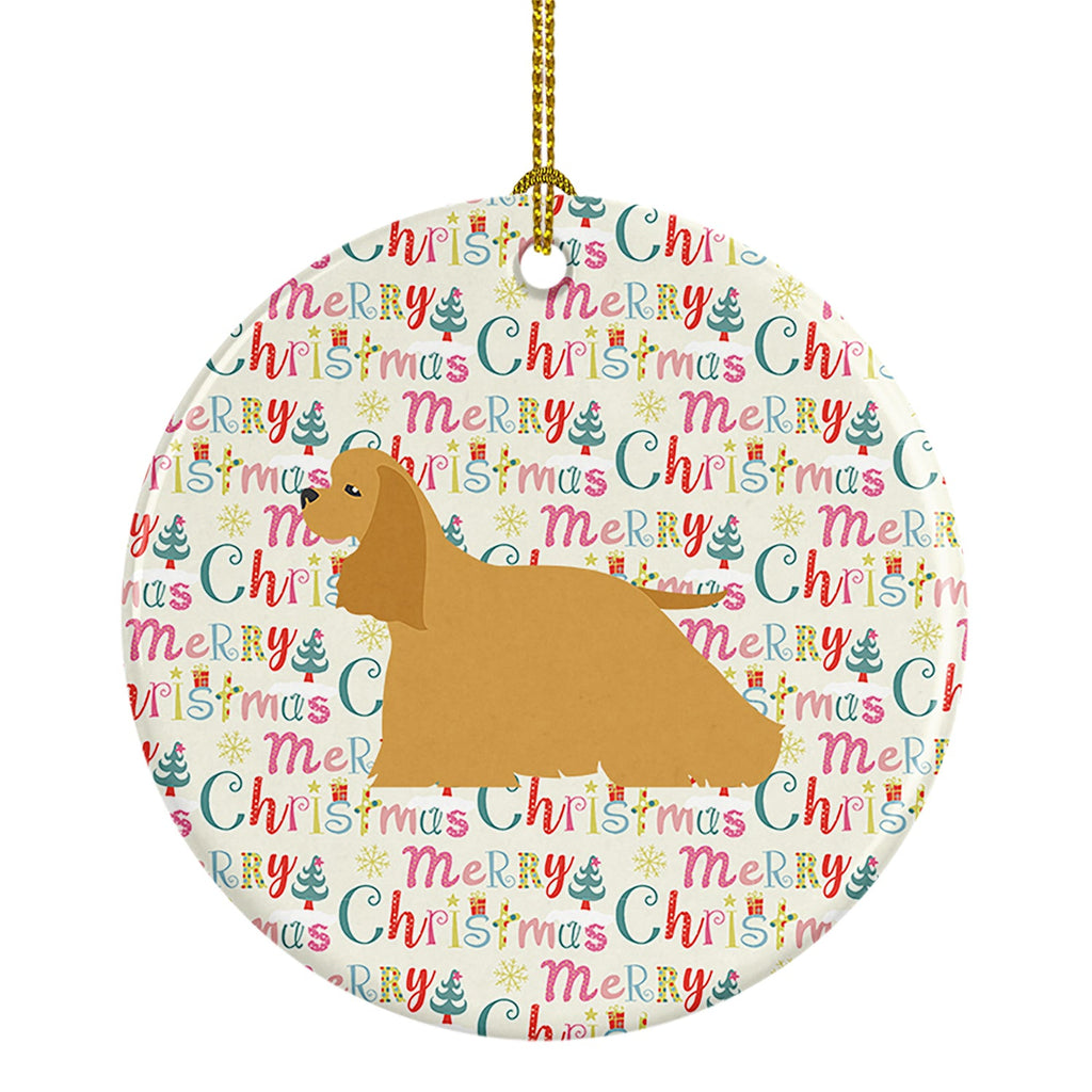 Cocker Spaniel Merry Christmas Ceramic Ornament