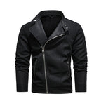 Men's Fashion Leather Jacket with Stylish Lapel and Zipper