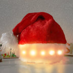Christmas Hat LED Light Plush Children's Adult Christmas Decorations Christmas Supplies Luminous Santa Hat Home Decoracion | Embroidered Cap