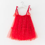 New Children's Christmas Star Moon Tulle Princess Skirt