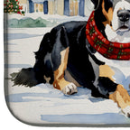 Entlebucher Mountain Dog Cozy Christmas Dish Drying Mat