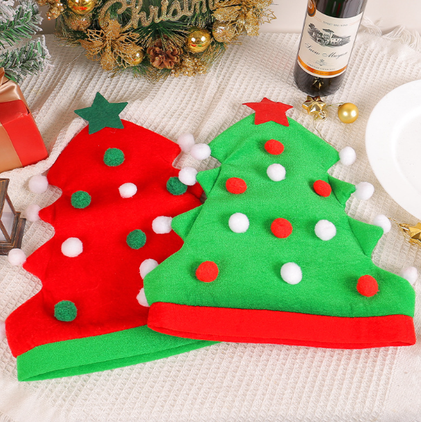 Creative Christmas Tree Elf Hat for Parties | Embroidered Cap